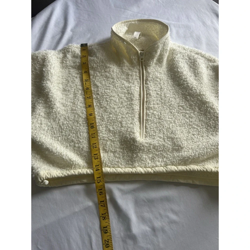 Skims Teddy Cropped Full Zip Fleece Jacket Womens Size S/M Ivory Comfort NWT - Picture 7 of 8